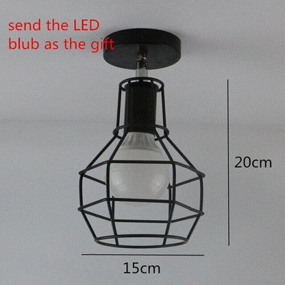 Retro Indoor Lighting Vintage Ceiling Light LED Lights More Kinds Iron Cage Lampshade Warehouse Style Light Fixture