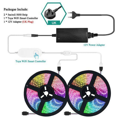 Smart WIFI LED Strip Light Work with Alexa Google Assistant Voice Control RGB LED Lights Strip 5050 60LEDs/m Color Changing