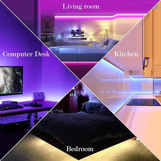 20m LED Strip Lights 1200 LEDs 2835 SMD RGB Light Strips Cuttable Linkable Suitable for Vehicles 100-240 V Self-adhesive IP44 4x5m