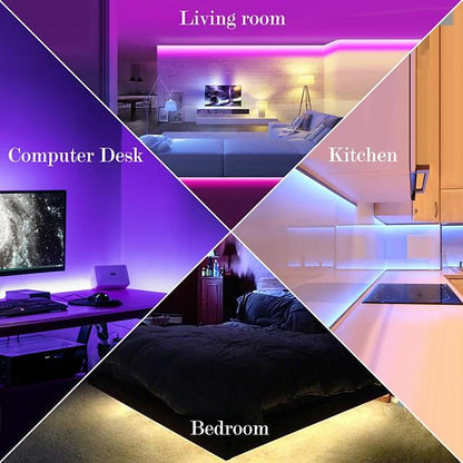 20m LED Strip Lights 1200 LEDs 2835 SMD RGB Light Strips Cuttable Linkable Suitable for Vehicles 100-240 V Self-adhesive IP44 4x5m