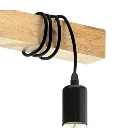 Retro Chandelier Ceiling Light Wood Art Winding Ceiling/Hanging Lamps for Living Room Dining Room Bedroom