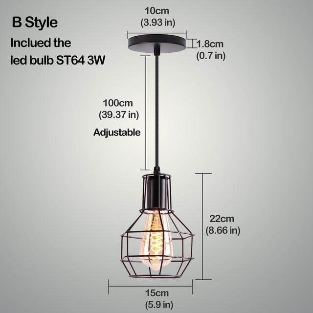 Nordic Pendant Lights Iron Minimalist Loft Cage Pyramid Pendant Lamp Modern Industrial Metal Hanging Lamp Parlor E26 E27 LED NEW