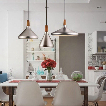 Brushed Gold/Silver Modern Pendant Lights Industrial  Kitchen Pendant Lamp Shade Light For Dining Room Kitchen Decoration