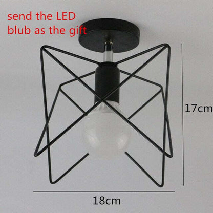 Retro Indoor Lighting Vintage Ceiling Light LED Lights More Kinds Iron Cage Lampshade Warehouse Style Light Fixture