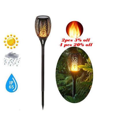 Garden Solar powered LED luz Flame Lamp Waterproof 33LEDs Lawn camps Flame Flickering Torch Light Outdoor Solar LED Fire Lights