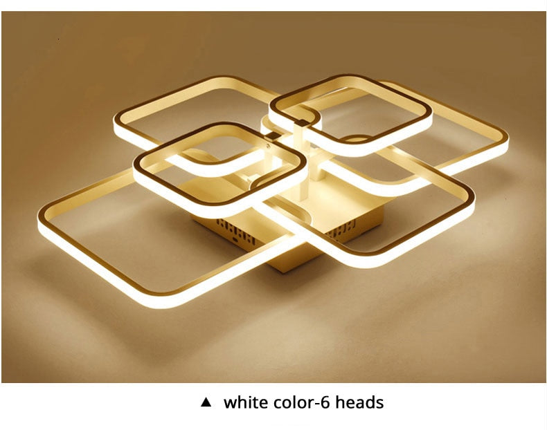 Square Circel Rings Ceiling Lights For Living Room Bedroom Home Modern Led Ceiling Lamp Fixtures lustre plafonnier ping