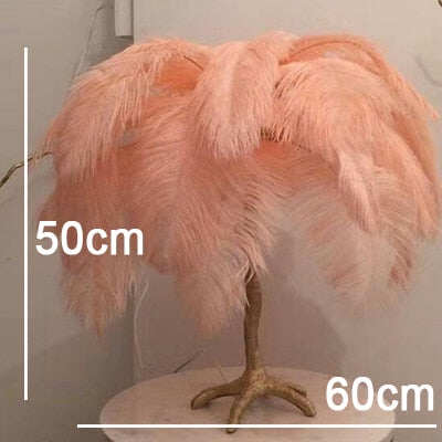 Nordic Luxury Ostrich Feather LED Floor Lamp Copper Brass/Resin Floor Light Art Deco Floor Lamps for Living Room Standing Light