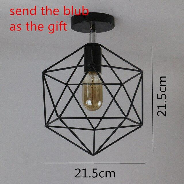 Retro Indoor Lighting Vintage Ceiling Light LED Lights More Kinds Iron Cage Lampshade Warehouse Style Light Fixture
