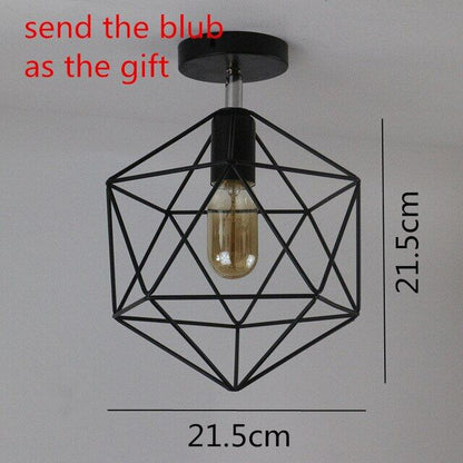 Retro Indoor Lighting Vintage Ceiling Light LED Lights More Kinds Iron Cage Lampshade Warehouse Style Light Fixture