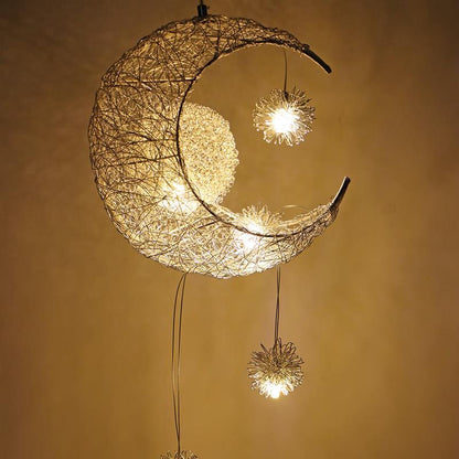 Ceiling Lamps Modern Pendant LED Moon Star Chandelier Children Bedroom Hanging Lamp Christmas Decorations For home Fixture Light