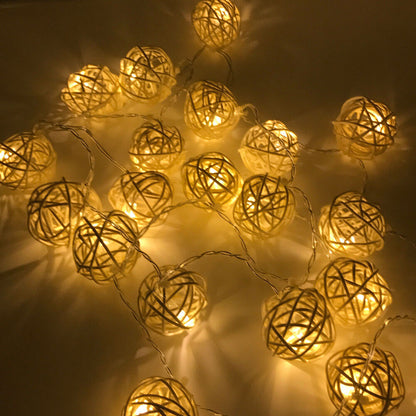 USB 2M 20 leds New Year Christmas Decorations LED Sepak Takraw Lights Decoration Rattan Ball String Lights Fairy Lights navidad