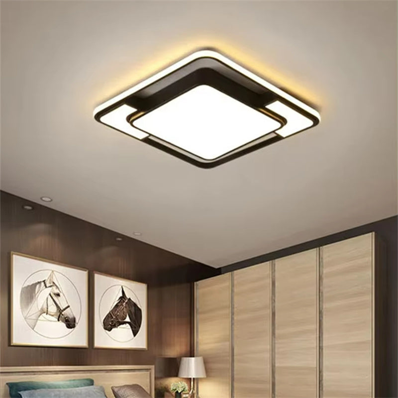 Modern Minimalist LED Ceiling Lamp Square With Remote Control Bedroom Children's Room Fixture Living Room Chandelier