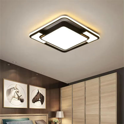 Modern Minimalist LED Ceiling Lamp Square With Remote Control Bedroom Children's Room Fixture Living Room Chandelier