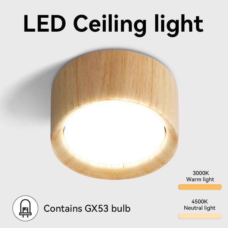 Downlight Wooden Ceiling Lamp 220V Indoor Decor Lamps Room Lighting Living Room Corridor LED Down Lights