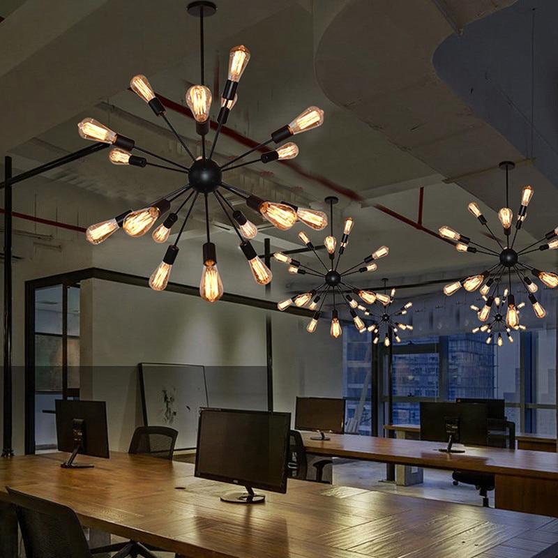 Vintage Industrial Loft Pendant Light 8/12/16/18 Heads Sputnik Pendant Lamp Restaurant Bar Lights
