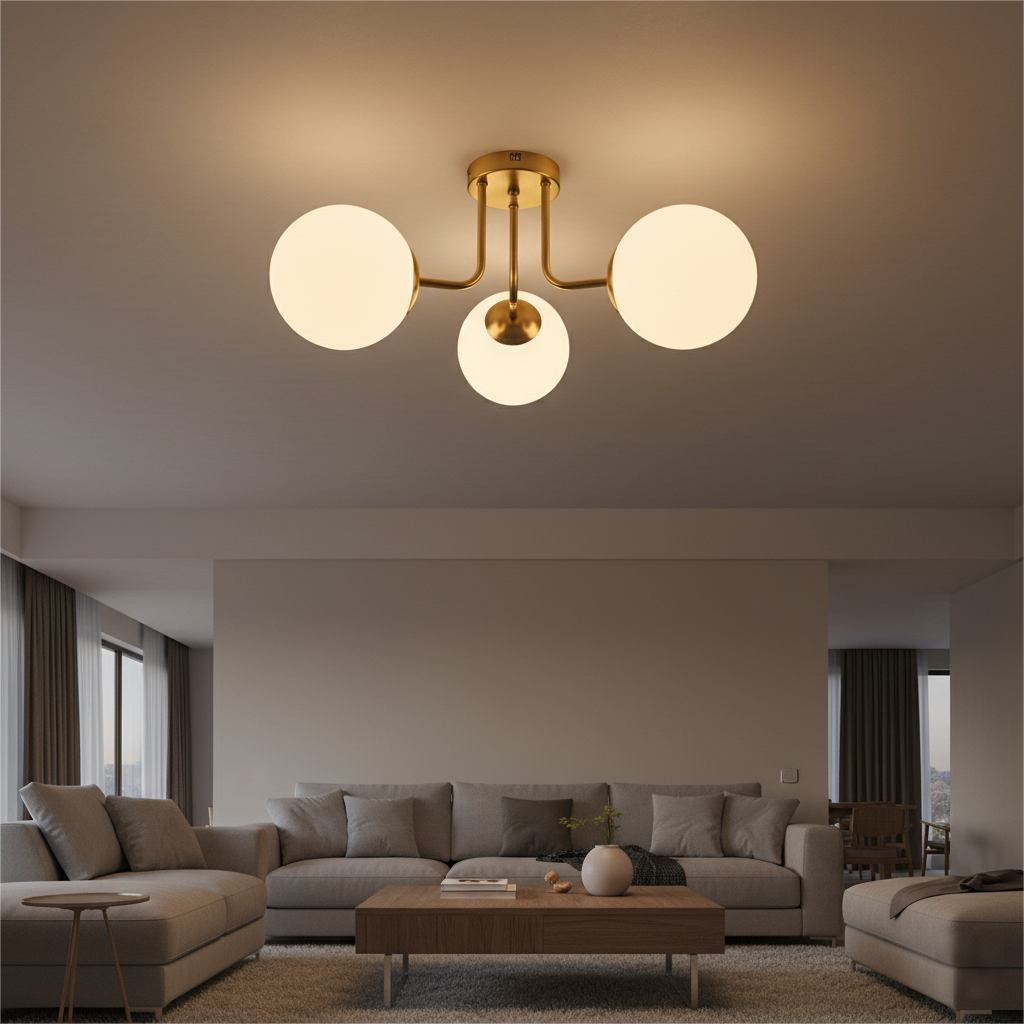 Nordic Magic Bean Bedroom Living Room Ceiling Light Modern PVC White Ball Glass Embedded Corridor Iron Art Light
