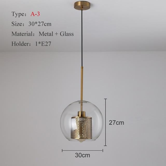 Loft Modern Pendant Light Glass Ball Hanging Lamp Kitchen Light Fixture Dining Hanglamp  Living Room Luminaire