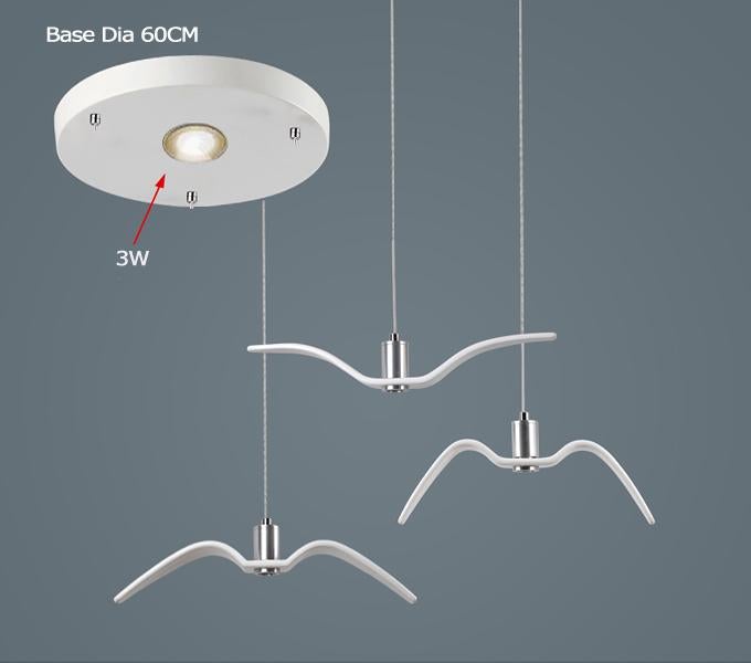 Resin Night Birds Silhouette Sky Freedom Seagull Pendant Light