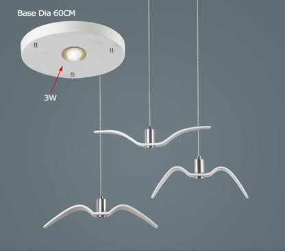 Resin Night Birds Silhouette Sky Freedom Seagull Pendant Light