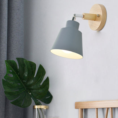 Nordic Wall light Indoor DIY E27 Wooden 6 Colors EU/UL Plug 350° Wall lamps