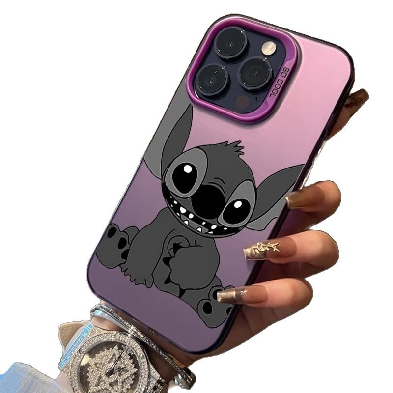 Cartoon Stitch Couple Case for iPhone 16 15 14 13 12 11 Pro Max Plus 16E X XR XS Max Hard Shockproof Bumper Back Cover