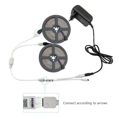 Bluetooth LED Strip Light RGB 5050 SMD 2835 Flexible Ribbon fita led light strip RGB 5M 10M 15M Tape Diode 60LED/M+Adapter