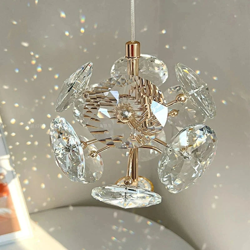Modern K9 Pure Crystal Bedside Small Chandelier Light Lluxury Crystal Wall Lamp Corridor Ceiling Lamp Bar Decoration Noble Lamps
