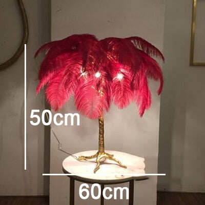 Nordic Luxury Ostrich Feather LED Floor Lamp Copper Brass/Resin Floor Light Art Deco Floor Lamps for Living Room Standing Light
