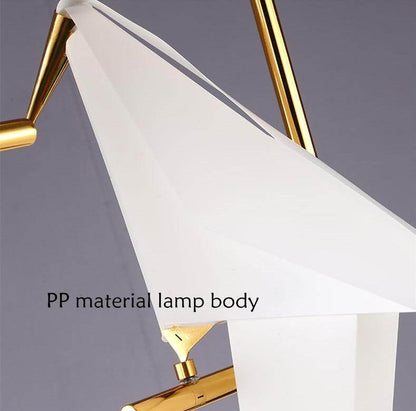 Modern Paper Crane Metal Chandelier For Restaurant Living Room Dining Room Children's Room LED Bird Design Pendant Lamp