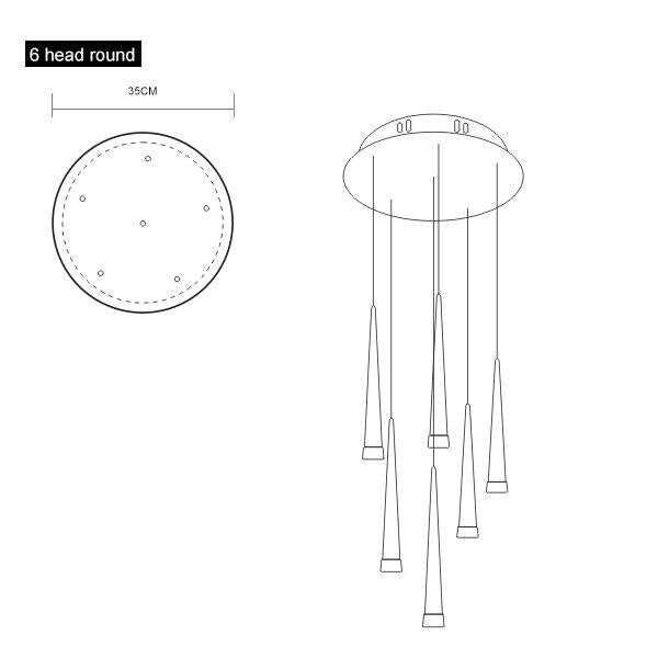 Modern Led Pendant Lights Fixture For Dining Room Aluminum Hardware Hanging Lamp  Lighting Restaurant Decorated For 15-30 Meters