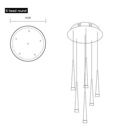 Modern Led Pendant Lights Fixture For Dining Room Aluminum Hardware Hanging Lamp  Lighting Restaurant Decorated For 15-30 Meters
