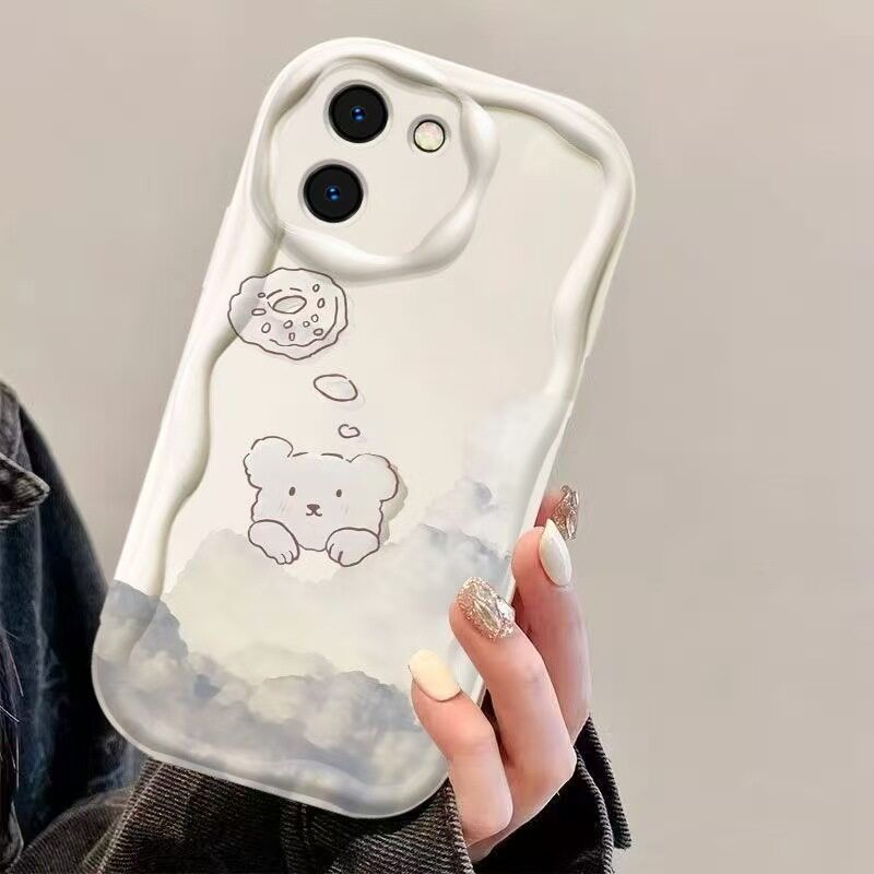 Cloud Bear Is Suitable for IPhone 16 15 14 Pro Max 13 12 Mini 11 XS X XR 8 7 Plus SE Soft Shockproof  Cover Funda