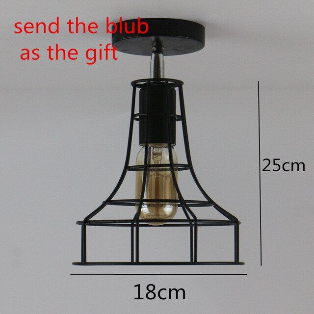 Retro Indoor Lighting Vintage Ceiling Light LED Lights More Kinds Iron Cage Lampshade Warehouse Style Light Fixture