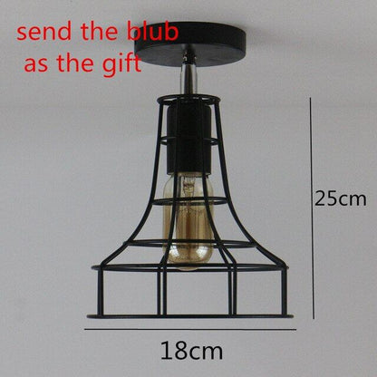 Retro Indoor Lighting Vintage Ceiling Light LED Lights More Kinds Iron Cage Lampshade Warehouse Style Light Fixture
