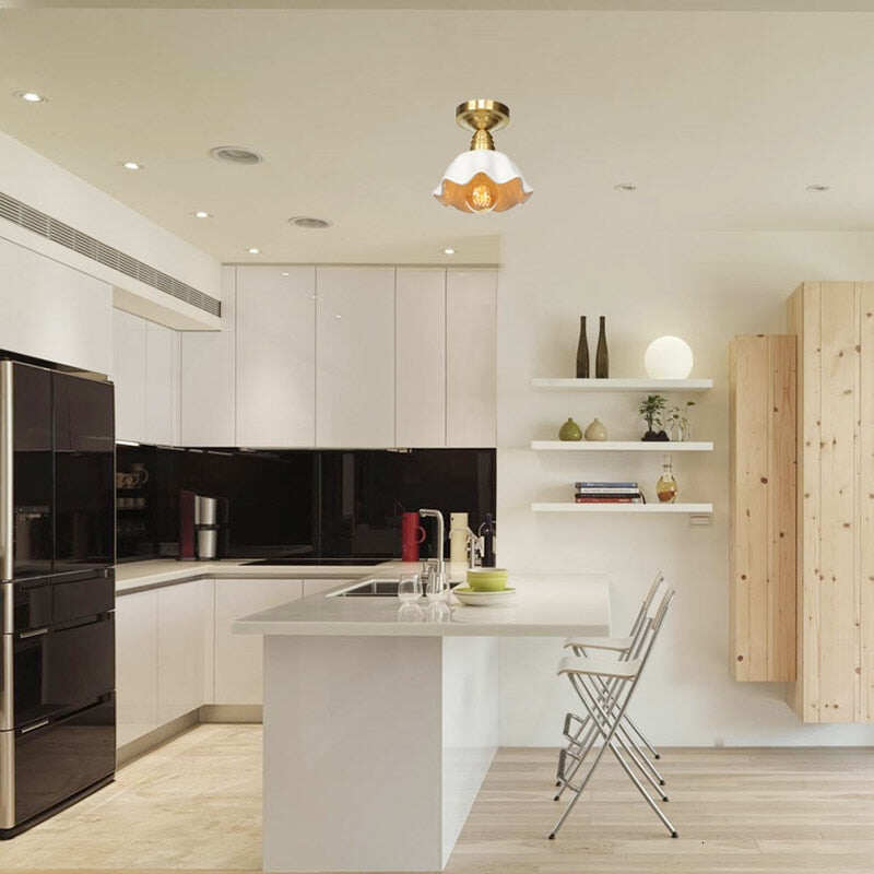 9 Style Modern Minimalist LED Copper Ceiling Lamp Bedroom Corridor Kitchen Decoration Lamp Cafe Garden Living Room Ceiling Light