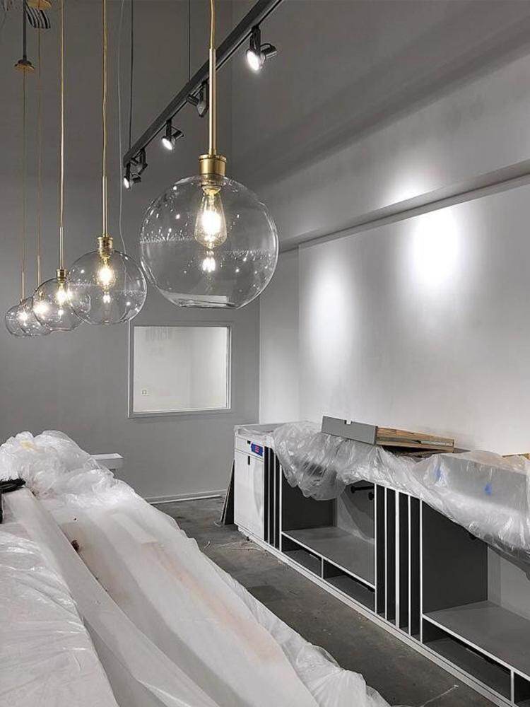 Loft Modern Pendant Light Silver Gold Glass Ball Hanging Lamp Hanglamp Kitchen Light Fixture Dining Living Room Luminaire