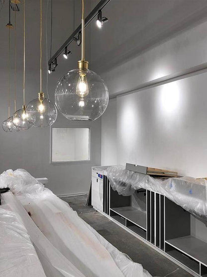 Loft Modern Pendant Light Silver Gold Glass Ball Hanging Lamp Hanglamp Kitchen Light Fixture Dining Living Room Luminaire