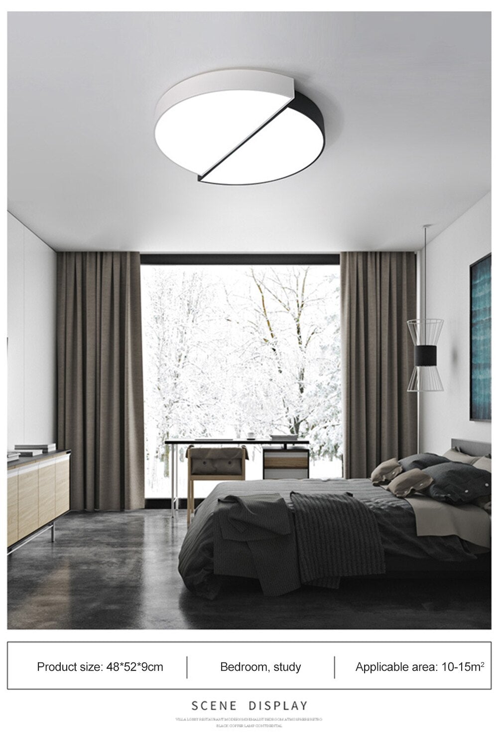 Led Round Ceiling Light Lamp Black White Combination Modern Minimalist Living Room Lamps Warm Romantic Bedroom 32cm 42cm 82cm