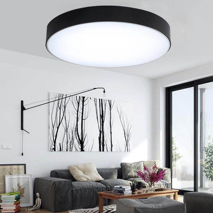 Modern Iron Round Black White LED Ceiling Lights for Living Room Bedroom Indoor Ceiling Lamps