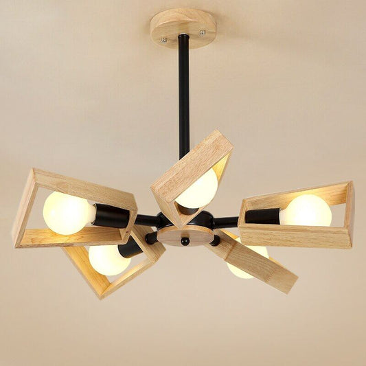Vintage Pendant Light LED Modern Retro Indoor Lighting Iron Metal Wood Living Dinning Room Decoration Light Fixture
