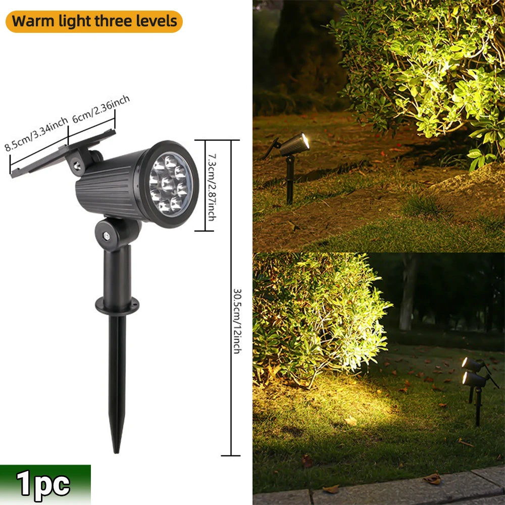 9 LED Solar Spot Lights IP65 Waterproof Outdoor RGB Solar Landscape Lights Brightness Adjustable