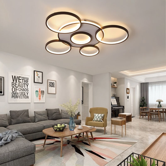Modern LED Ceiling Lights Black Indoor Lighting Living Room Dining Room Kitchen Hotel Hanging Ceiling Lamp With Remote Control