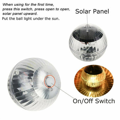 LED Disco Light Swimming Pool Waterproof LED Solar Power Multi Color Changing Water Drift Lamp Floating Light Security