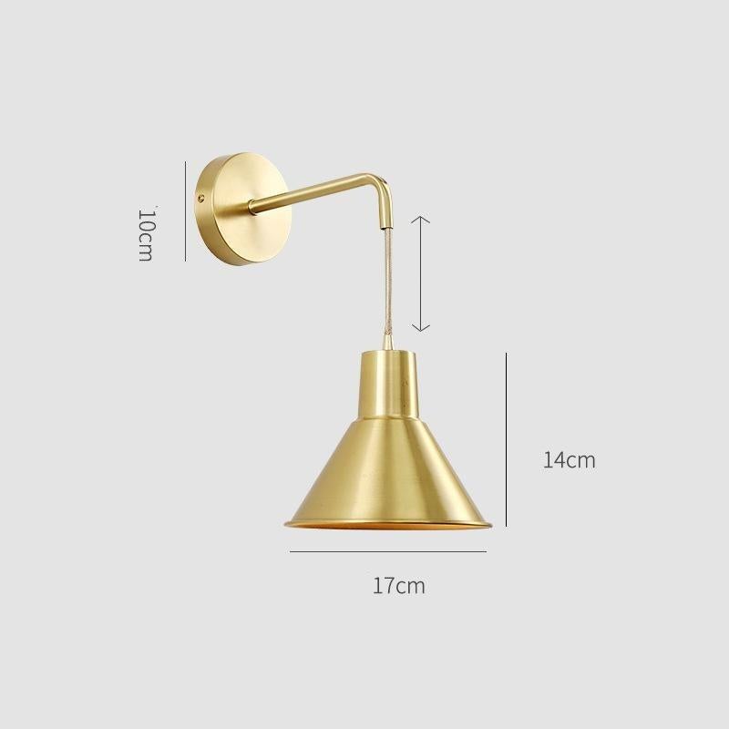 Nordic Copper Bedroom Wall Lamp Creative Modern Minimalist Stair Corridor Porch Living Room Dining Room Personality Copper Wall Lamp