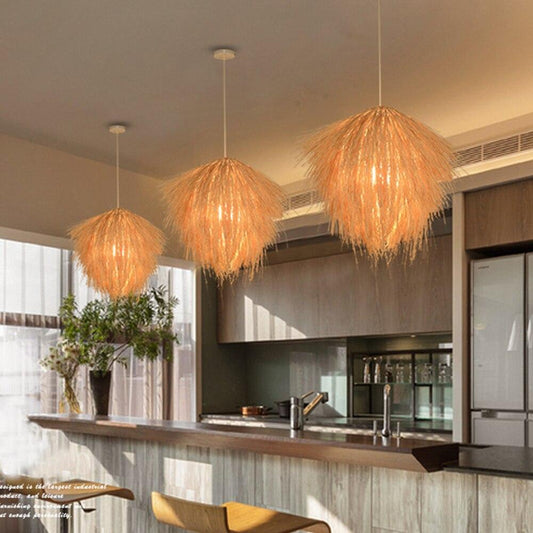 Hanging Lamps Pine Cone Type Pendant Lights Rattan Lamp Light Fixture Suspension Luminaire Modern Creative Home Decoration