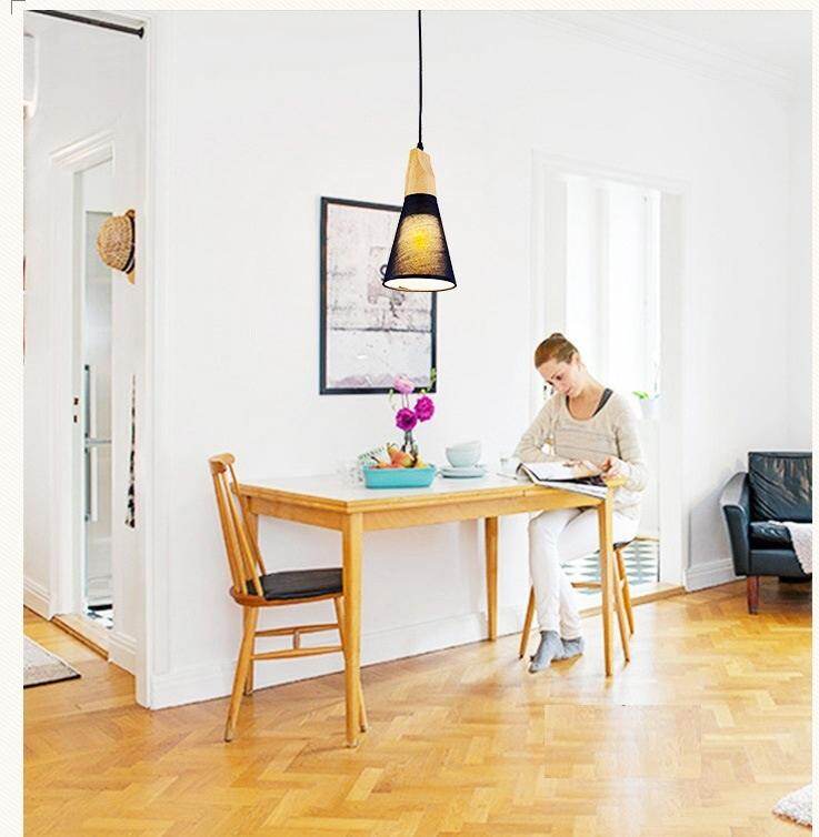 Modern Lights Pendant , Natural Wooden Pendant Lamp Lighting Fixture For Cafe Bar Living Room Kitchen Island Lamp