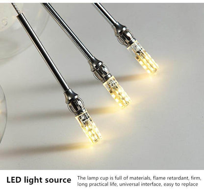 Modern LED Chandelier Lighting Nordic Glass Ball  Lamp Living Room Hanging Lights Home Deco Dining Room Bedroom Fixtures