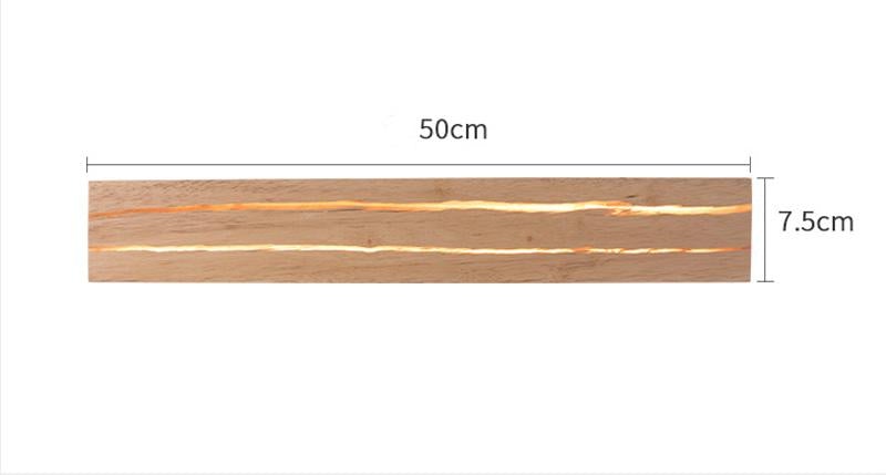 Wall Lamp Rotatable Rectangular Solid Wood Wall Lamp
