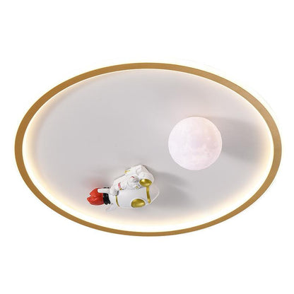 New Creative Astronaut Ceiling Lamp Children's Room Cartoon Moon Planet Bedroom Study Round Nordic Lamps