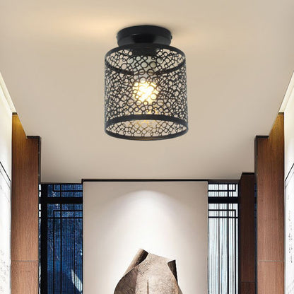 Modern Nordic Black Wrought Iron E27 Led Ceiling Lights For kitchen Living Room Bedroom Study Balcony Restaurant